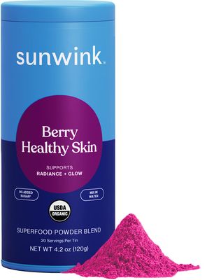 Sunwink Berry Healthy Skin Superfood Powder | Superfood Drink Mix for Radiance Glow &amp; Hydration | Superfood Hydration Powder with Acai, Goji Berry, Amla, Raspberry, &amp; Pineapple | 4.2 oz, 20 Servings