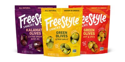 Freestyle Snacks Olive Snack Packs - Fresh Pitted Kalamata &amp; Green Olives, Jumbo-Sized, Grown in Greece, Salty Snack, All Natural, Non-GMO, Paleo, Sugar-Free, Keto Snacks - Variety Pack, 4oz (3 Pack)