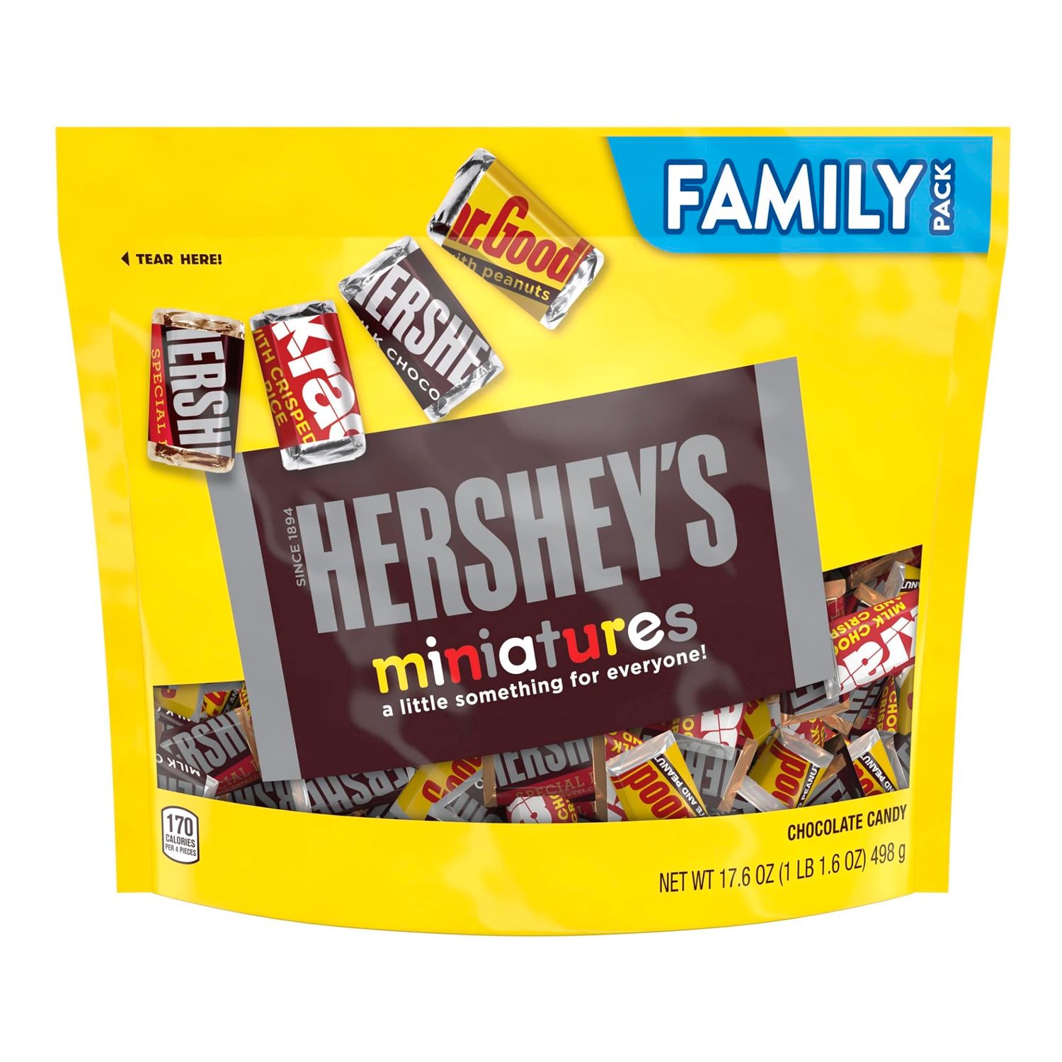 HERSHEY&#39;S Miniatures Assorted Chocolate Candy Family Pack, 17.6 oz