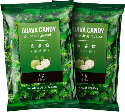 Soeos Guava Candy, Classic Series Chinese Guava Hard Candy, Christmas Candy 32 oz (Pack of 2)