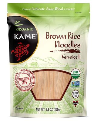 KA-ME Organic Brown Rice Vermicelli Glass Noodles - Gluten-Free, USDA Organic, Non-GMO, Vegan, Versatile &amp; Perfect for Asian Recipes - 8.8 Ounce