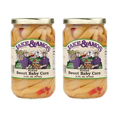 Jake &amp; Amos Pickled Sweet Baby Corn - (2) 16 Ounce Jars