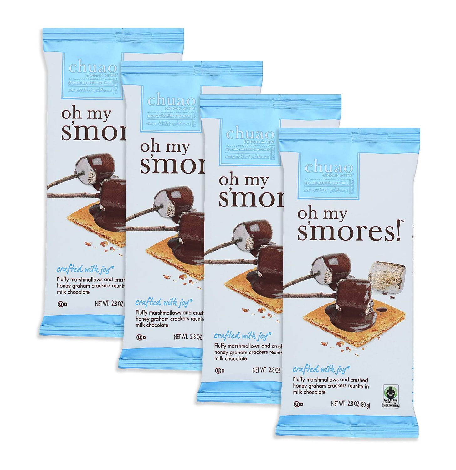 Chuao Chocolatier Chocolate Bar Milk Oh My S&#39;mores! 4 Pack