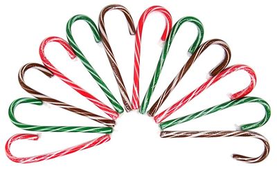 Dr. Pepper, 7 Up, and A&amp;W Flavored Christmas Candy Cane, Pack of 12, 5.3 oz