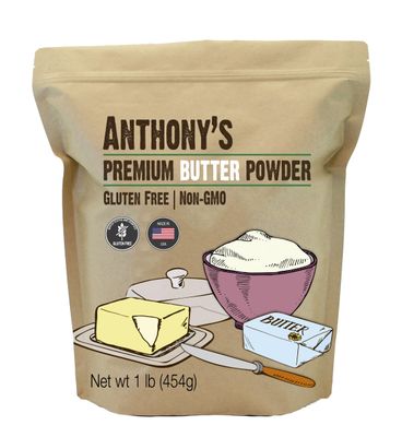 Anthony&#39;s Premium Butter Powder, 1 lb, Gluten Free, Non GMO, Made in USA, Keto Friendly, Hormone Free