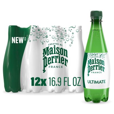 Maison Perrier Unflavored Sparkling Water, 16.9 FL OZ Plastic Water Bottle (12 count)