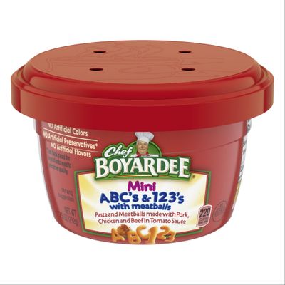 Chef Boyardee Mini ABC&#39;s and 123&#39;s with Meatballs, Microwave Food, 7.5 OZ Microwavable Bowl (12 Bowls)