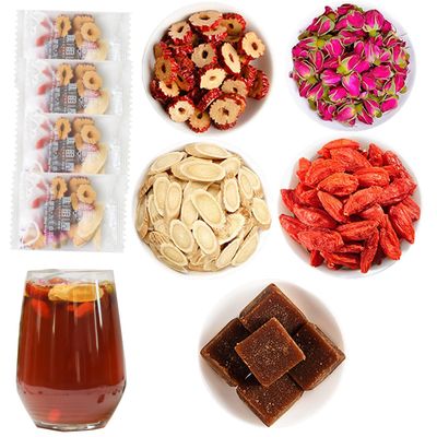 Huangqi Red Jujube Rose Tea Bags 5.29 oz Astragalus Root Dried jujube Double petal red rose Black Sugar Red goji berries Red Date Rose Combination Flower and Grass Tea150g