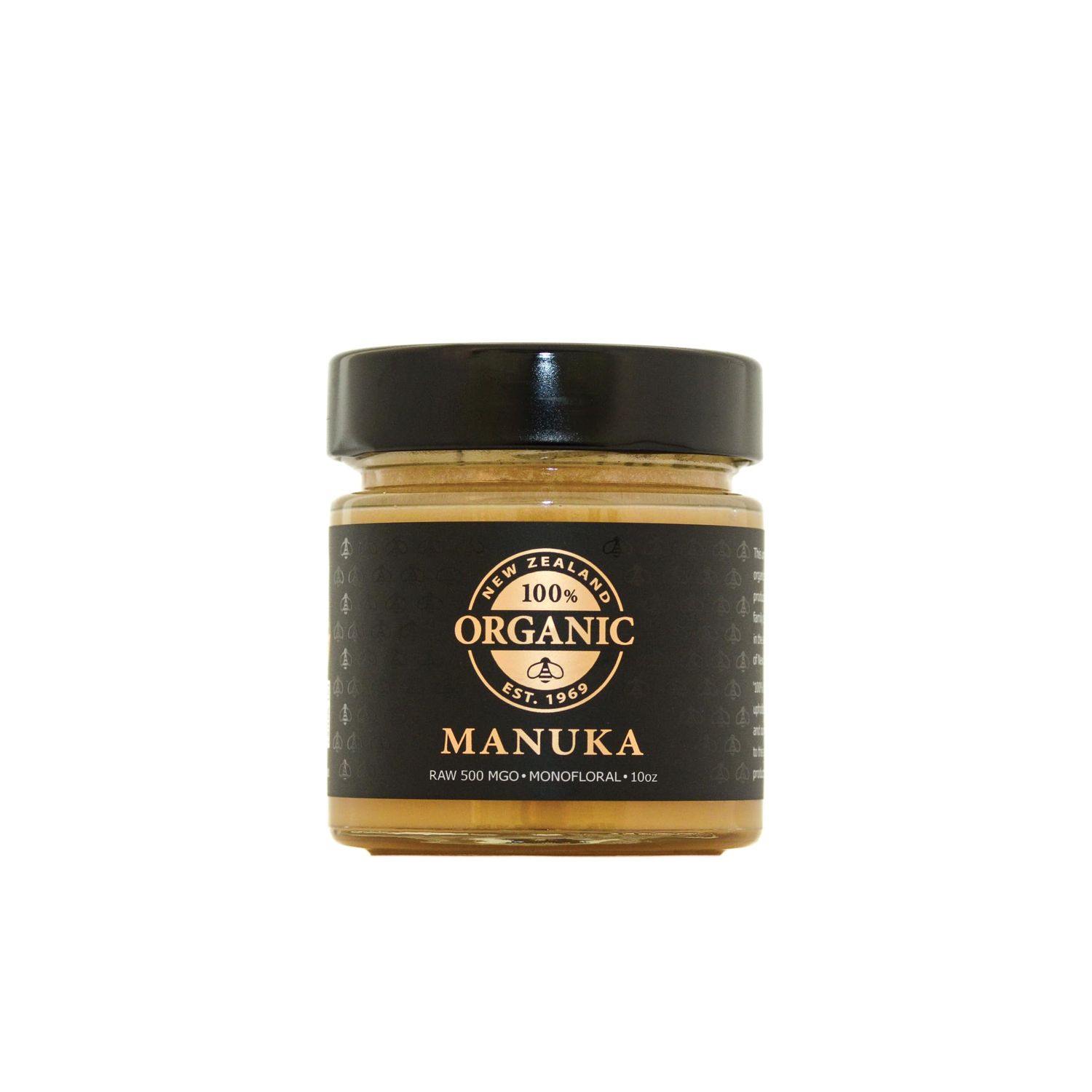 100 ORGANIC NEW ZEALAND Raw Manuka Honey 500MGO 10oz glass jar, Hive to Hand, Superfood, Independently certified, Non-GMO