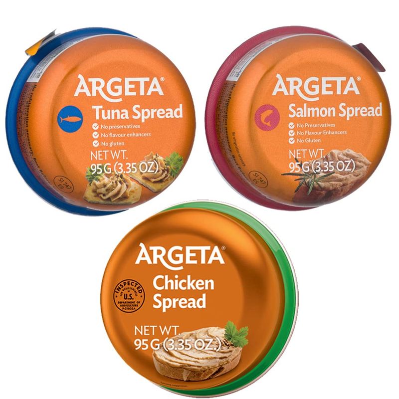 OHMARKET Argeta Pate Spread Special Package (Chicken + Tuna + Salmon), Pack of 3