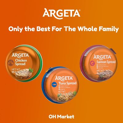OHMARKET Argeta Pate Spread Special Package (Chicken + Tuna + Salmon), Pack of 3
