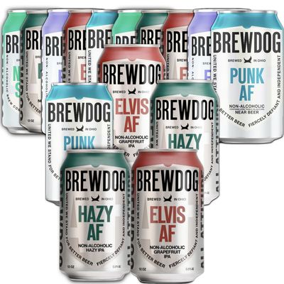 BrewDog 15 Ultimate Mixed Pack, Non-Alcoholic Pack | Includes Easy Street, Elvis, Hazy, &amp; Punk | 12oz Cans