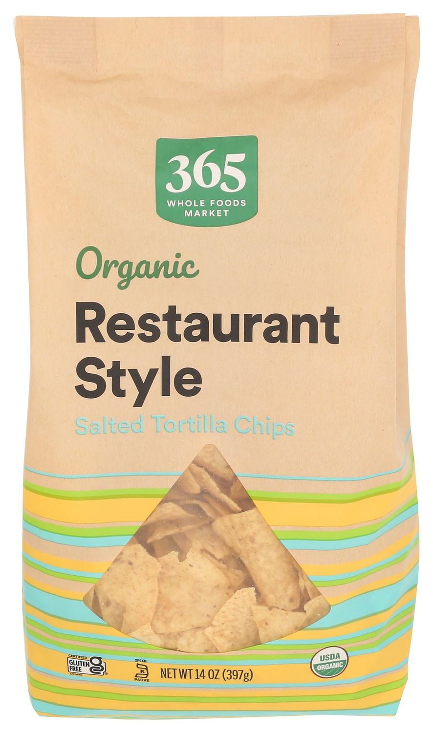 365 by Whole Foods Market, Organic Restaurant Style White Corn Tortilla Chips, 14 Ounce