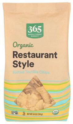 365 by Whole Foods Market, Organic Restaurant Style White Corn Tortilla Chips, 14 Ounce