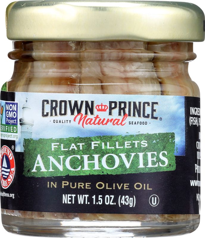 Crown Prince Flat Fillets of Anchovies in Olive Oil, 1.5 Oz