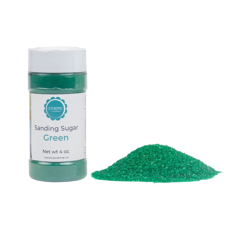 OCreme Sanding Sugar for Cookie Decorating - Eye-Catching Green Crystals for Unique Cake Toppings - Extra Sugar for Cake Toppings, Cupcakes and Cookies - Ideal Decoration Solution - 4 Ounce, Green