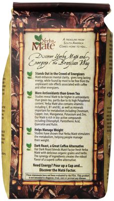 The Mate Factor Yerba Mate Energizing Mate &amp; Grain Beverage, Dark Roast , 12 Ounce