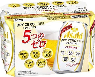 Non-alcoholic Beer Asahi Dry Zero Free 350ml (Pack of 6) - Product of Japan
