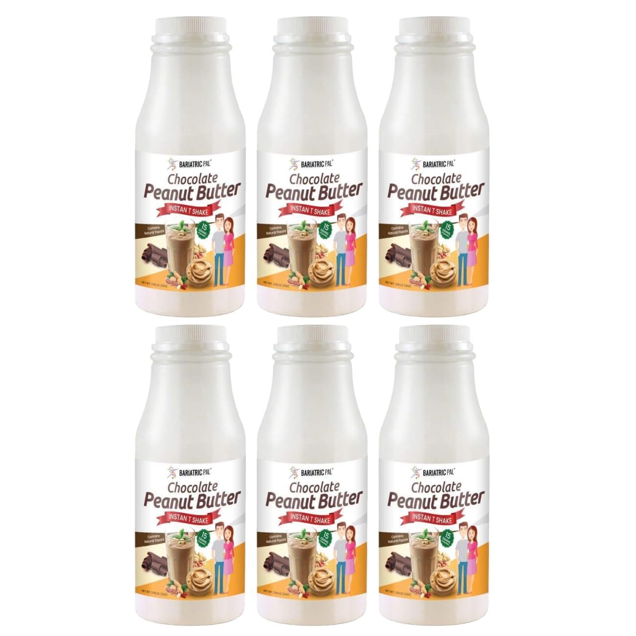 BariatricPal Ready to Shake Instant 15g Protein Drink - Chocolate Peanut Butter (6 Bottles)