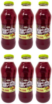 Grace Tropical Rhythms Sorrel Ginger Jamaican Fruit Juice 16oz, 6 Pack