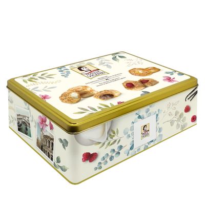 Pasticceria Matilde Vicenzi 5 OClock Tea Time Cookie Assortment Gift Tin Variety of Butter Flaky Pastries Chocolate  Vanilla Creme Filled Gourmet Cookies Bakery Snacks Made in Italy 375g