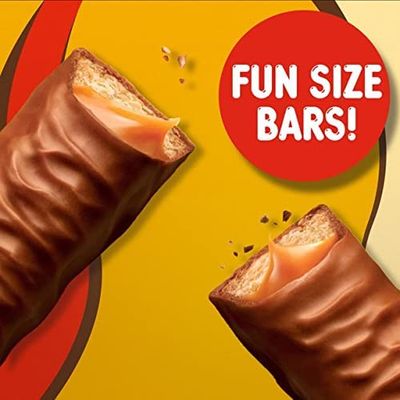 Twix Caramel and Milk Chocolate Fun Size Cookie Bar - LEFT and RIGHT Twix - Individually wrapped Bulk Snack Size Candy Pack (1 Pound)