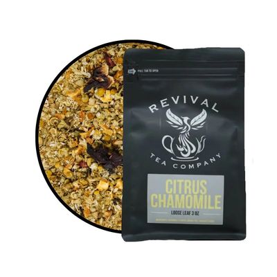 Revival Tea Company Citrus Chamomile Tea - Herbal Tea Blend of Chamomile Flowers and Orange Peel - Caffeine Free - 24 Tea Bags