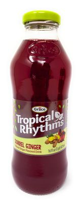 Grace Tropical Rhythms Sorrel Ginger Jamaican Fruit Juice 16oz, 6 Pack