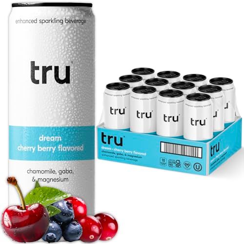Tru Dream Sparkling Water, Calm Blend Drinks with Liquid Melatonin - 12 oz (Pack of 12)