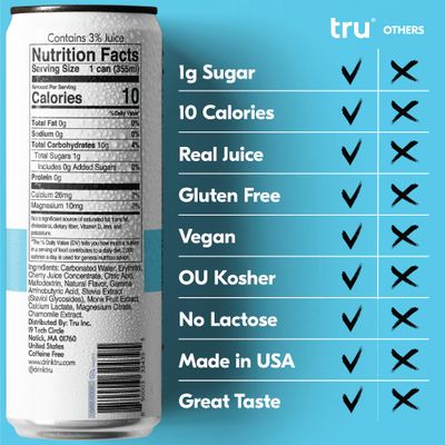 Tru Dream Sparkling Water, Calm Blend Drinks with Liquid Melatonin - 12 oz (Pack of 12)