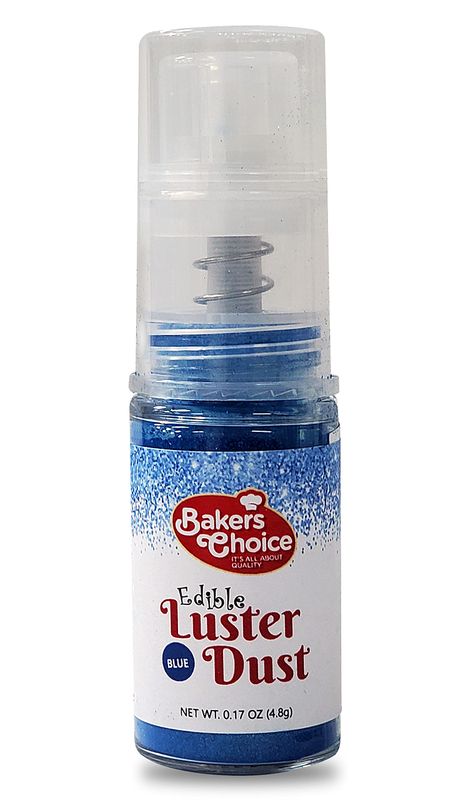 Blue Edible Glitter - Edible Luster Dust - 4.8 grams - Blue Edible Glitter For Cakes, Cookies, Cupcakes, Cake Pops, Chocolate and Fondant - Dairy Free, Kosher - Bakers Choice