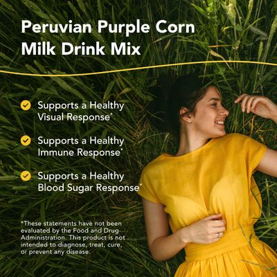 North American Herb & Spice Purple Corn Milk Drink Mix - 3.9 oz. - Supports a Healthy Visual & Immune Response - with Yacon, Maca & Ceylon Cinnamon - Non-GMO - 32 Servings