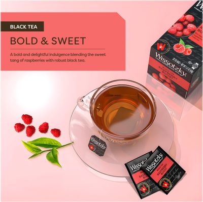 Wissotzky Raspberry Boost Black Tea (3 Pack - 60 Tea Bags) | Bold Berry Tea | Antioxidant Rich | Fruity Black Tea Bags