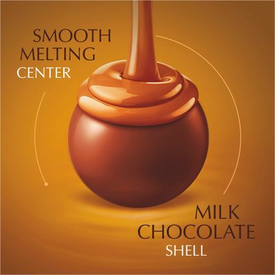Lindt LINDOR Caramel Milk Chocolate Candy Truffles, Milk Chocolate Candy with Smooth, Melting Truffle Center, 25.4 oz., 60 Count