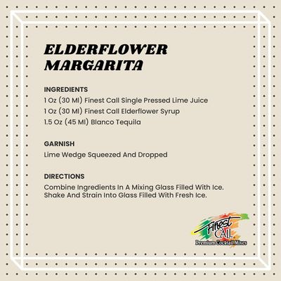 Finest Call Premium Elderflower Syrup Drink Mix, 1 Liter Bottle (33.8 Fl Oz), Individually Boxed