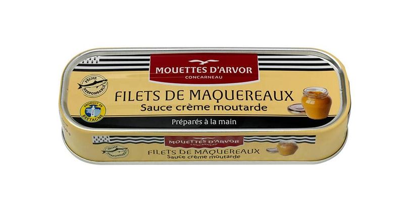 Mouettes d&#39;Arvor French Fillets of Mackerel in Mustard - Filets de Maquereaux Sauce Moutarde 6.0 oz