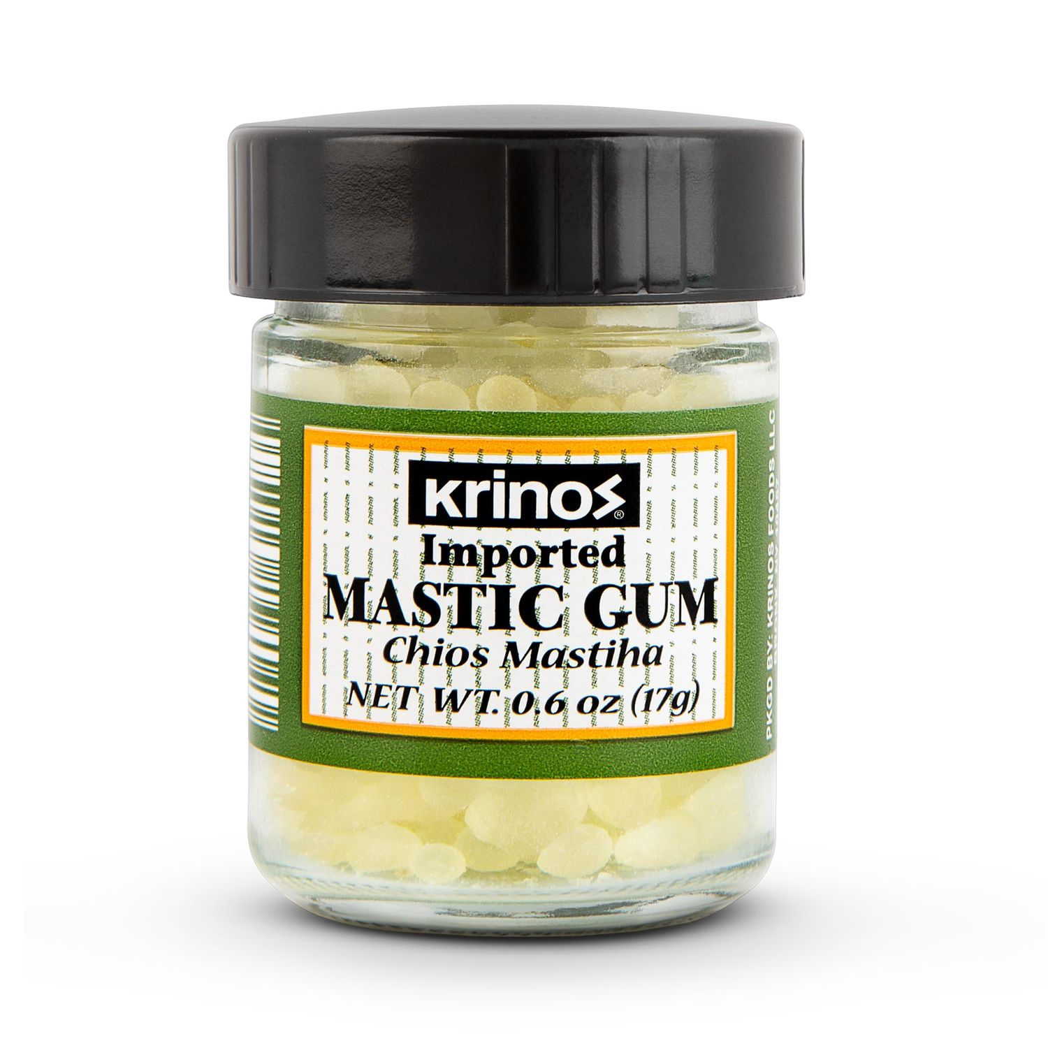 Krinos Greek Mastic Gum: Rich History, Piney Flavor, Culinary Treasure | Chios Island PDO Product, 17g jar