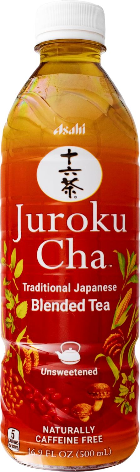 Asahi Unsweetened Juroku Cha Traditional Japanese Botanical Tea, Caffeine Free, 16.9 Fluid Ounces (Pack Of 12)