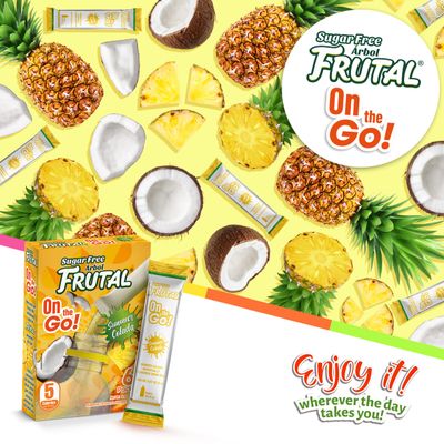 Frutal On-The-Go! | Powdered Drink Mix Pina Colada - Flavored Sugar Free! - Single Serve On The Go! - Powder Sticks Packets (30 Count of Stick Packs)