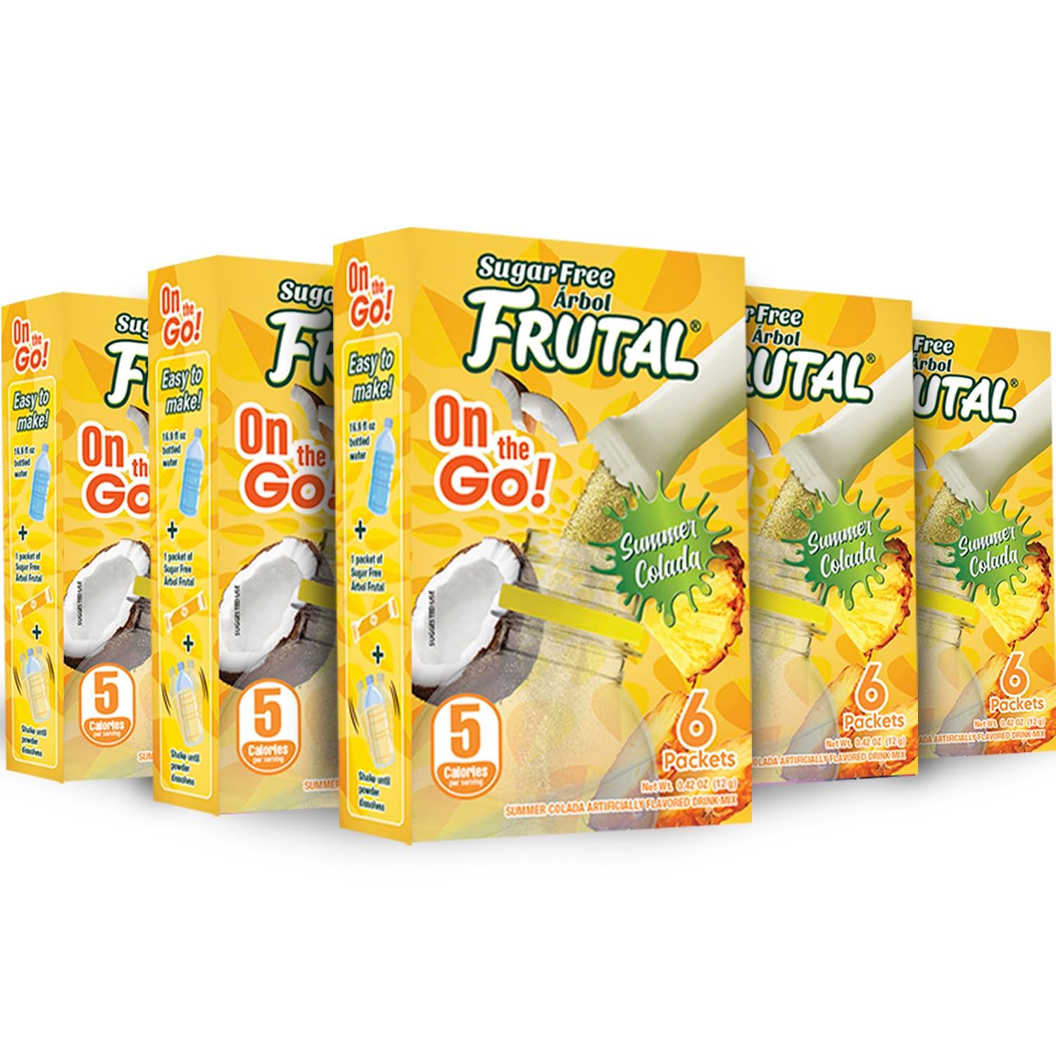 Frutal On-The-Go! | Powdered Drink Mix Pina Colada - Flavored Sugar Free! - Single Serve On The Go! - Powder Sticks Packets (30 Count of Stick Packs)