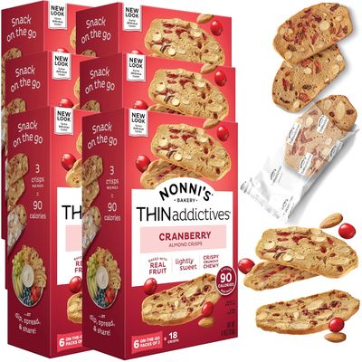 Thin Addictives Cranberry Almond Thins, 4.4 Ounce - 6 per pack -- 6 packs per case.