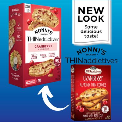 Thin Addictives Cranberry Almond Thins, 4.4 Ounce - 6 per pack -- 6 packs per case.