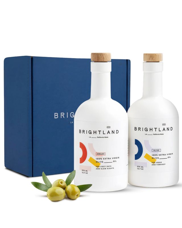 Brightland California Extra Virgin Olive Oils, The Duo - First Cold-Pressed Made with Early-Harvest Olives - Polyphenol Rich &amp; Artfully Crafted Olive Oil - 12.7fl oz Bottles (Pack of 2)