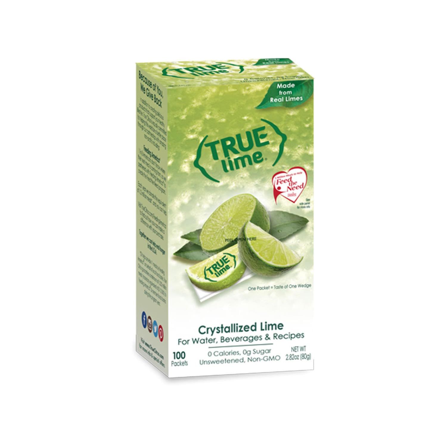 TRUE LIME Black Cherry Limeade Drink Mix (10 Packets) | Made from Real Limes | No Preservatives, No Artificial Sweeteners, Gluten Free | Water Flavor Packets &amp; Water Enhancer with Stevia