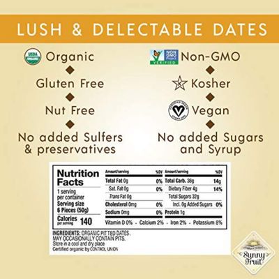 Sunny Fruit Organic Dried Fruit Assortment - Figs, Apricots, Dates, Mango, Cherries &amp; Prunes Variety, 6 Bags (30 Individual Portion Packs) | NON-GMO, HALAL, KOSHER, NO PRESERVATIVES, NO SUGAR ADDED