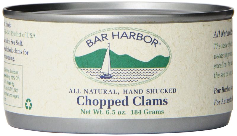 Bar Harbor All Natural Chopped Clams, 6.5-Ounce Cans (Pack of 12)