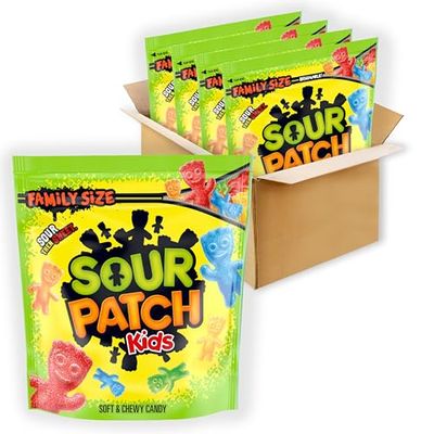 SOUR PATCH KIDS Soft &amp; Chewy Candy, Family Size, Bulk Candy, 4 - 1.8 lb Bags