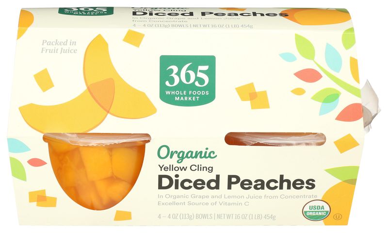 365 by Whole Foods Market, Organic Diced Peaches, 16 Ounce