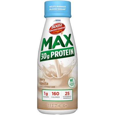 BOOST Glucose Control Max 30g Protein Nutritional Drink, Very Vanilla, 11 Fl Oz (Pack of 12)