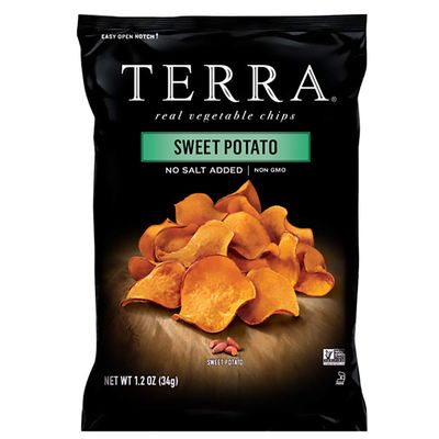 Terra Sweet Potato Vegetable Chips - Gluten Free Snacks, No Salt Added, 1.2 Oz (Pack of 24)